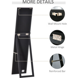 Portland Black Frame Full Length Mirror 37 x 154cm - Size: 154 x 37cm - Wilko - thumbnail 7