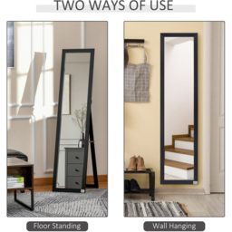Portland Black Frame Full Length Mirror 37 x 154cm - Size: 154 x 37cm - Wilko - thumbnail 6