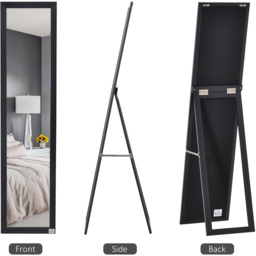 Portland Black Frame Full Length Mirror 37 x 154cm - Size: 154 x 37cm - Wilko - thumbnail 5