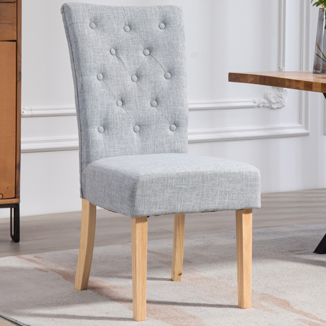 Artemis Home Carrara Set of 2 Light Grey Pienza Fabric Dining Chairs - Wilko - image 1