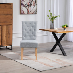 Artemis Home Carrara Set of 2 Light Grey Pienza Fabric Dining Chairs - Wilko - thumbnail 3