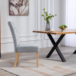 Artemis Home Carrara Set of 2 Light Grey Pienza Fabric Dining Chairs - Wilko - thumbnail 5