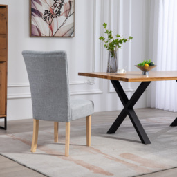 Artemis Home Carrara Set of 2 Light Grey Pienza Fabric Dining Chairs - Wilko - thumbnail 6