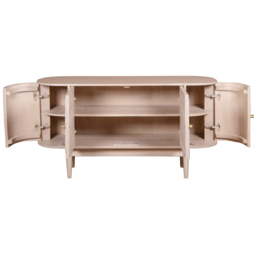 Brooklyn 4 Door Cane and Mango Wood Sideboard - Brown - Wilko - thumbnail 5