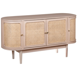 Brooklyn 4 Door Cane and Mango Wood Sideboard - Brown - Wilko - thumbnail 3