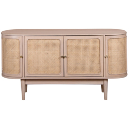 Brooklyn 4 Door Cane and Mango Wood Sideboard - Brown - Wilko - thumbnail 4