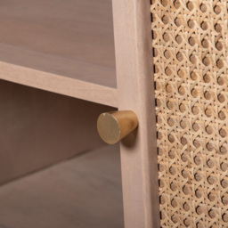 Brooklyn 4 Door Cane and Mango Wood Sideboard - Brown - Wilko - thumbnail 6