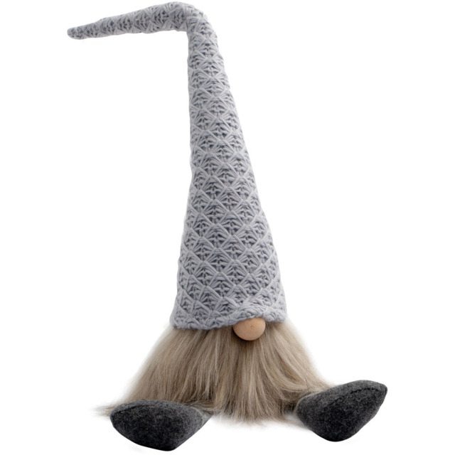St Helens Grey Gonk Christmas Decoration 43cm - Size: 9 x 9 x 43cm - Wilko - image 1