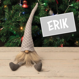 St Helens Grey Gonk Christmas Decoration 43cm - Size: 9 x 9 x 43cm - Wilko - thumbnail 4