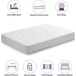 Home Treats King Size White Wooden Ottoman Bed with Mattress - Wilko - thumbnail 3