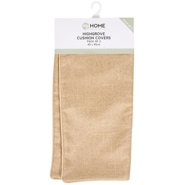 Pack of 2 Highgrove Cushion Covers Latte - My Home - Wilko - image 1