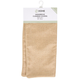 Pack of 2 Highgrove Cushion Covers Latte - My Home - Wilko - thumbnail 1