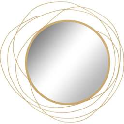Portland Gold Tone Metal Round Wall Mirror 65 x 65cm - Wilko - thumbnail 1
