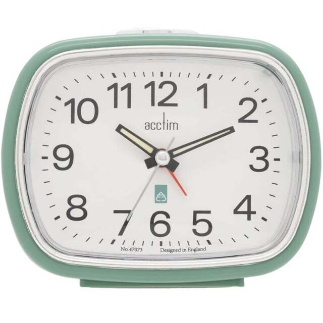 Acctim Camille Sage Alarm Clock 9cm - Size: 6 x 11 x 9cm - Green - Wilko - image 1