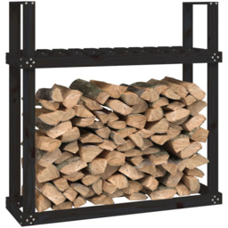 vidaXL Black Solid Pine Wood Firewood Rack 110 x 35 x 108.5cm - Size: 108.5 x 110 x 35cm - Wilko - thumbnail 4