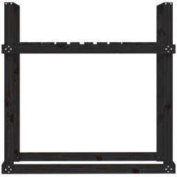 vidaXL Black Solid Pine Wood Firewood Rack 110 x 35 x 108.5cm - Size: 108.5 x 110 x 35cm - Wilko - thumbnail 5