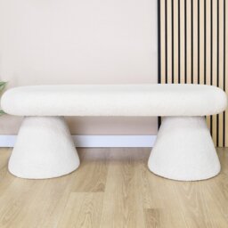 Boucle Bench - Cream - Wilko