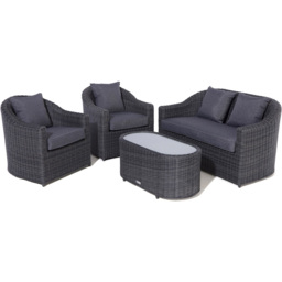 Rowlinson Bunbury 4 Seater Grey Rattan Weave Sofa Set - Wilko - thumbnail 3