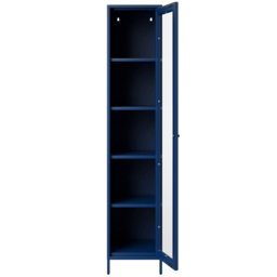 LPD Home Frank Single Door Classic Blue Glass Display Cabinet - Size: 180.5 x 37 x 35cm - Wilko - thumbnail 5
