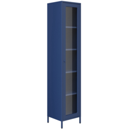 LPD Home Frank Single Door Classic Blue Glass Display Cabinet - Size: 180.5 x 37 x 35cm - Wilko - thumbnail 4