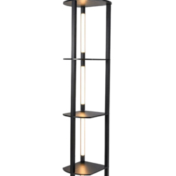 Costway 4 Shelf with LED Strips Rotatable Modern Shelf Floor Lamp - Size: 163 x 35 x 30cm - Black - Wilko - thumbnail 3