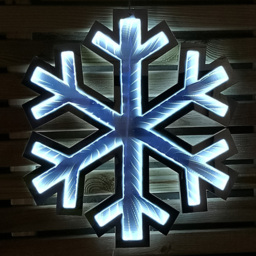 Samuel Alexander Infinity Light Up Hanging Snowflake Christmas Decoration 40cm - Size: 40 x 37 x 2cm - White - Wilko