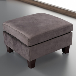 Brooklyn Mottled Mink Brushed Velvet Footstool - Size: 59 x 68 x 51cm - Brown - Wilko