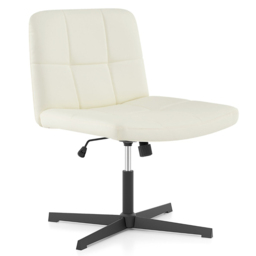 Costway Beige PU Leather Upholstered Office Chair - Size: 67 x 58 x 34cm - Cream - Wilko - thumbnail 3