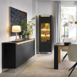 Furniture To Go Genoa Vitrin Single Door Black Cabinet - Wilko - thumbnail 6