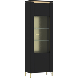 Furniture To Go Genoa Vitrin Single Door Black Cabinet - Wilko - thumbnail 3