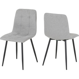 Seconique Fenton 4 Seater Dining Set White and Light Grey Fabric - White/Light Grey Fabric - Wilko - thumbnail 6
