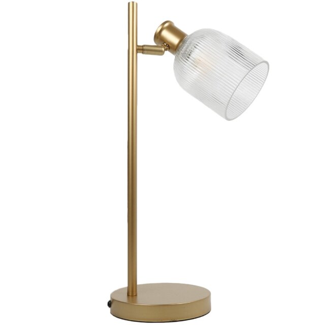 Gold Sorrento Glass Dome Table Lamp - Size: 25 x 48 x 16cm - Wilko - image 1