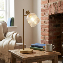 Gold Sorrento Glass Dome Table Lamp - Size: 25 x 48 x 16cm - Wilko - thumbnail 4