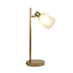 Gold Sorrento Glass Dome Table Lamp - Size: 25 x 48 x 16cm - Wilko - thumbnail 3