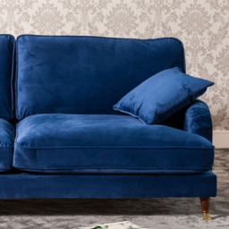 Mackenzie 4 Seater Blue Plush Velvet Sofa - Artemis Home - Wilko - thumbnail 3
