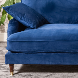 Mackenzie 4 Seater Blue Plush Velvet Sofa - Artemis Home - Wilko - thumbnail 4