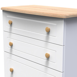 Crowndale Warwick 4 Drawer White Ash and Oak Deep Chest of Drawers - Wilko - thumbnail 6