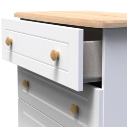 Crowndale Warwick 4 Drawer White Ash and Oak Deep Chest of Drawers - Wilko - thumbnail 7