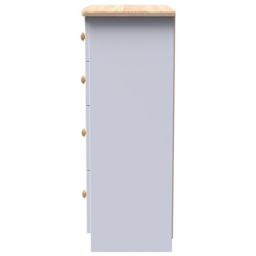 Crowndale Warwick 4 Drawer White Ash and Oak Deep Chest of Drawers - Wilko - thumbnail 4