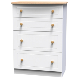 Crowndale Warwick 4 Drawer White Ash and Oak Deep Chest of Drawers - Wilko - thumbnail 5