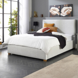 Aspire Single Platinum Boucle Upholstered Garland Ottoman Bed Frame - Grey - Aspire Beds - Wilko - thumbnail 1
