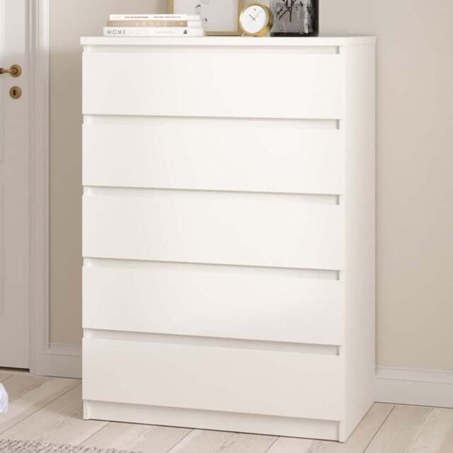 Florence Naia 5 Drawer White Chest of Drawers - Furniture To Go - Wilko