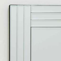 Oakley Triple Edge Bevelled All Glass Mirror 68 x 58cm - Black - MirrorOutlet - Wilko - thumbnail 4