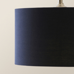 ValueLights Reni Navy Drum Shade 3 Drop Bar Chrome Diner LED Ceiling Pendant Light - Size: 123.5 x 98 x 25cm - Black - Wilko - thumbnail 4