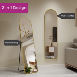 Neo Copper Metal Frame Full Length Mirror 40 x 150cm - Size: 40 x 150 x 2cm - Gold - Wilko - thumbnail 7