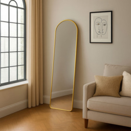 Neo Copper Metal Frame Full Length Mirror 40 x 150cm - Size: 40 x 150 x 2cm - Gold - Wilko - thumbnail 3