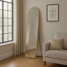 Neo Copper Metal Frame Full Length Mirror 40 x 150cm - Size: 40 x 150 x 2cm - Gold - Wilko - thumbnail 4