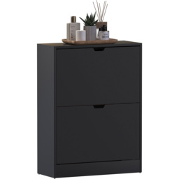 Vida Designs 2 Drawer Black Shoe Cabinet - Wilko - thumbnail 3