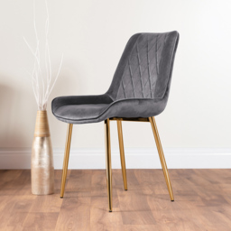 Furniturebox Elissa Cesano Marble Effect 2 Seater Round Dining Set White Grey and Gold - Wilko - thumbnail 4