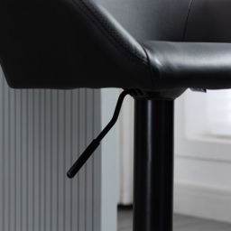 Portland Black Height Adjustable Swivel Bar Stool Set of 2 - Wilko - thumbnail 4